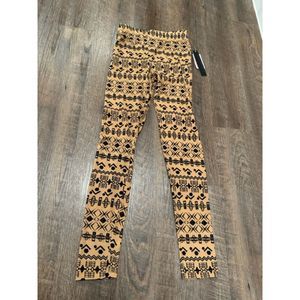 Just One Faux Suede Jr Leggings Size Medium Black/Brown NWT Tribal Aztec Print